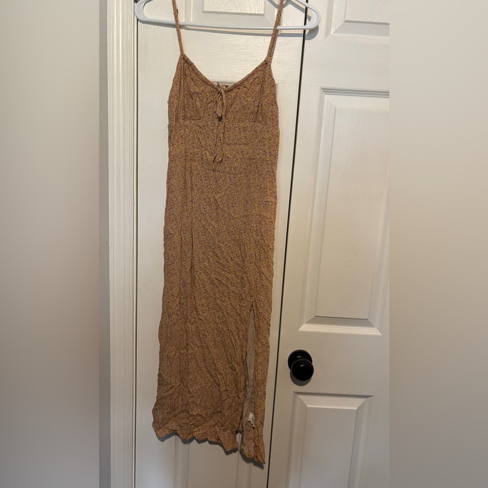 Aeropostale Brown Floral Maxi Skirt with Side Slit